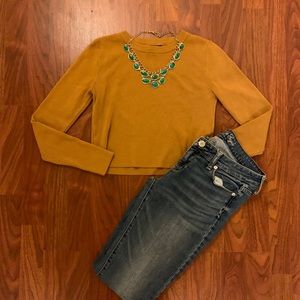 Forever 21 Mustard Yellow Cropped Sweater